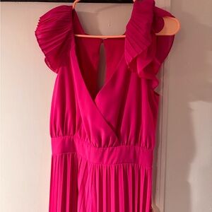 Luxxel Fuchsia Ruffled Dress